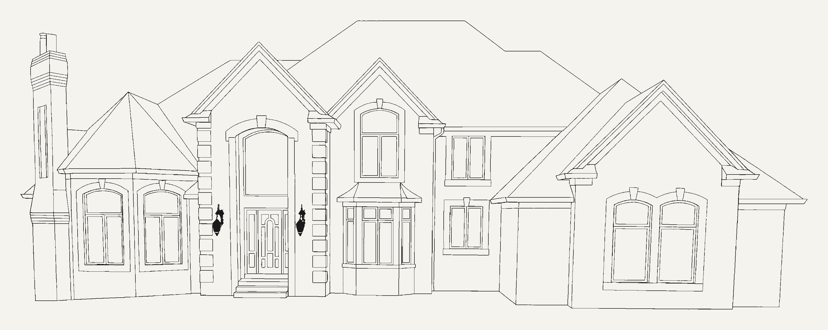 Architectural line drawing of a Robert Kozloski home